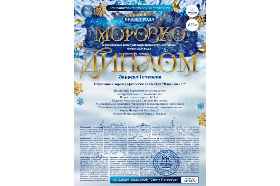 Успех на международном конкурсе – фестивале «Морозко»