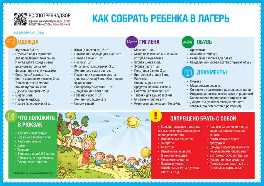 Как собрать ребенка в загородный лагерь