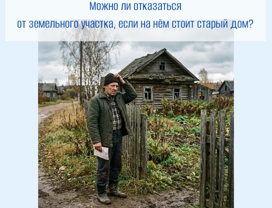 Можно ли отказаться от земельного участка, если на нём стоит старый дом?