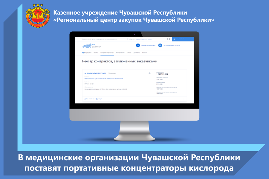 В медицинские организации Чувашской Республики поставят портативные концентраторы кислорода