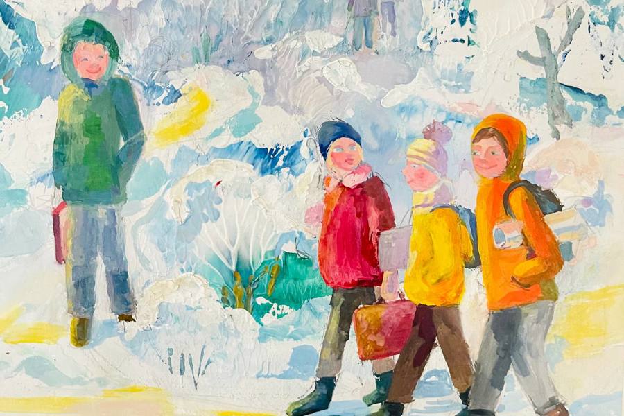 Выставка межнационального детского творчества «Зимняя палитра» доступна к просмотру до февраля 2024 года