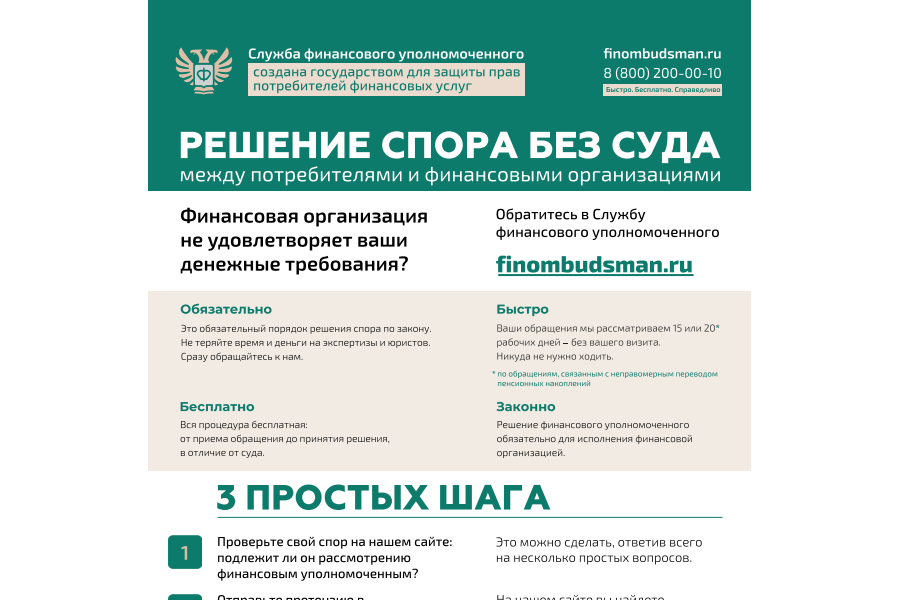 Спор с финансовой организацией? Обратитесь к финансовому уполномоченному