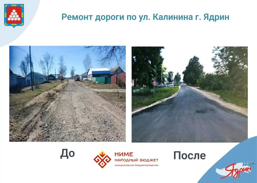 Ремонт дороги по улице Калинина в Ядрине завершён!