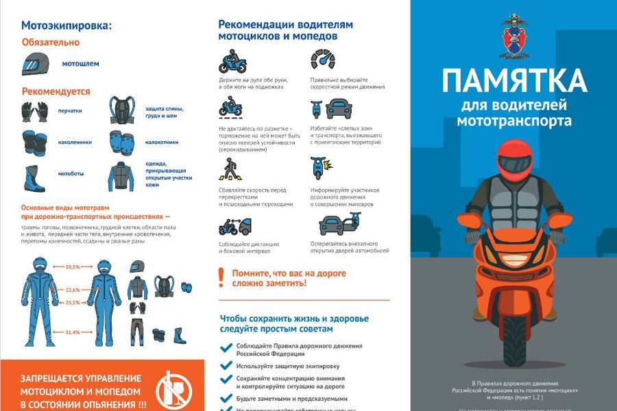 Рекомендации водителям мотоциклов и мопедов.