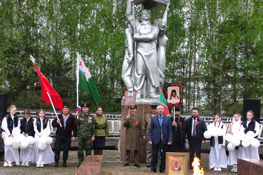 Праздничный митинг в честь 80-летия Великой Победы в селе Лащ-Таяба