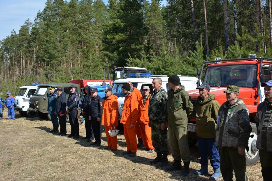 В Вурнарском округе прошли тактико-специальные учения по ликвидации условного лесного пожара