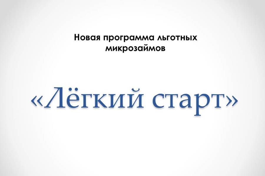 Запущена новая программа льготных микрозаймов «Легкий старт»