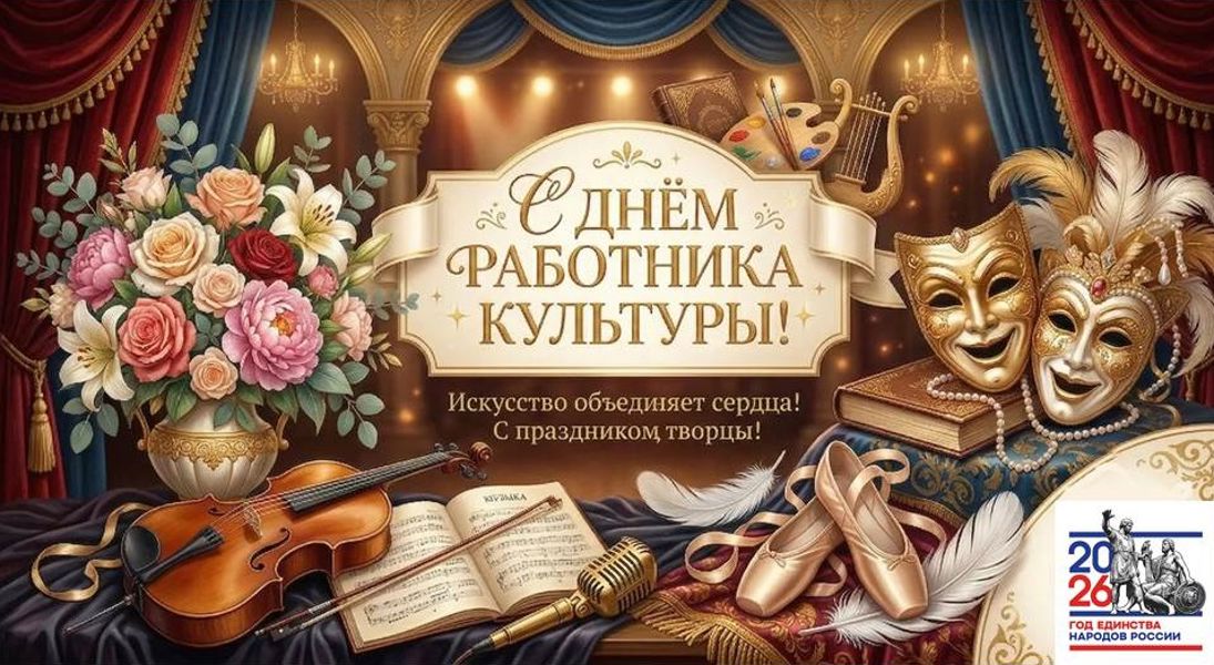 Поздравление временно исполняющего полномочия главы Цивильского округа Юрия Константинова и председателя Собрания депутатов Татьяны Барановой с Днем работника культуры