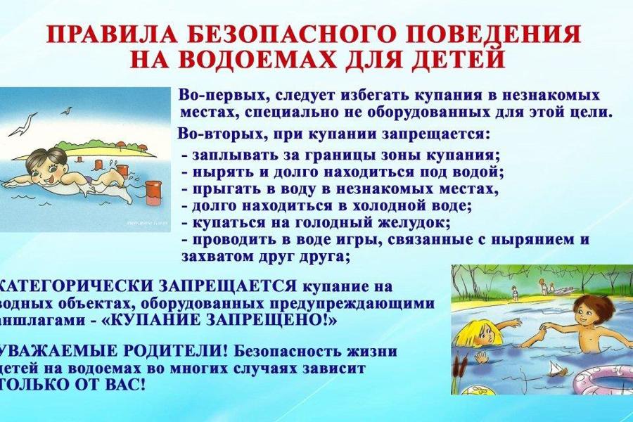 Правила безопасного пребывания детей на воде