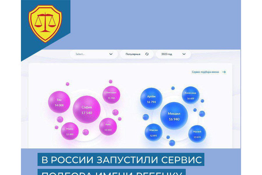 На портале загса запущен сервис по подбору имени для ребенка