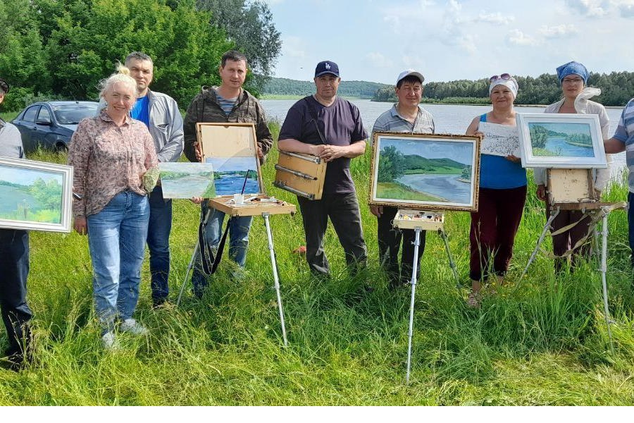 Пленэр на берегу реки Сура