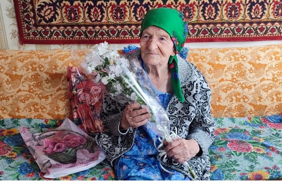 95 летний юбилей отмечает труженица тыла, жительница города Ядрин Филиппова Вера Филипповна