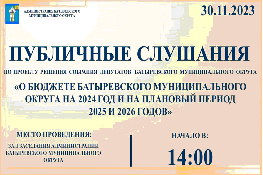 Публичные слушания по проекту решения собрания депутатов Батыревского муниципального округа