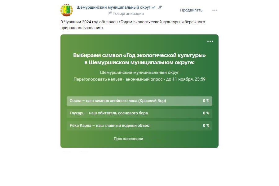 Выбираем символ «Год экологической культуры» в Шемуршинском муниципальном округе