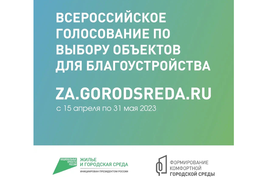 15 апреля стартует ежегодное рейтинговое голосование по выбору объектов благоустройства на 2024 год