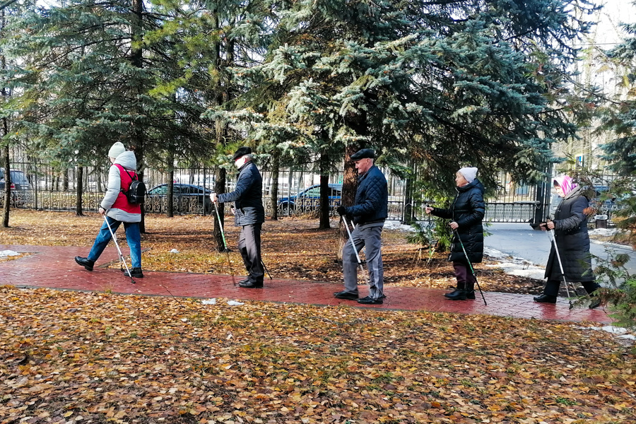 В госпитале ветеранов возобновились мастер-классы по скандинавской ходьбе