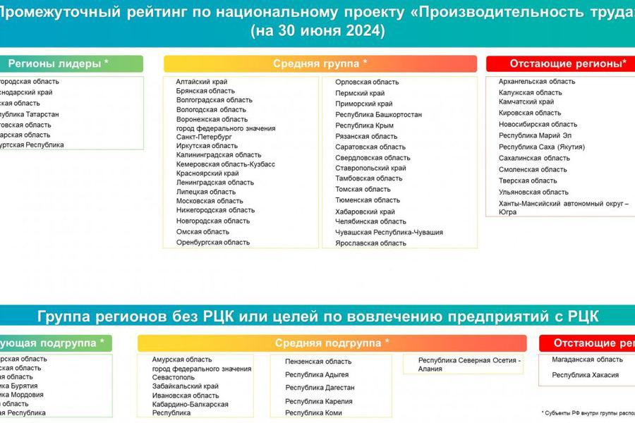 Чувашия вошла в среднюю группу рейтинга по реализации нацпроекта «Производительность труда»