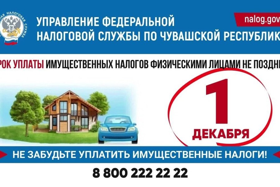 Необходимости уплатить имущественные налоги в срок не позднее 1 декабря 2023 года