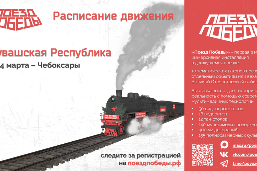 Уникальный музей «Поезд Победы» посетит Чувашию