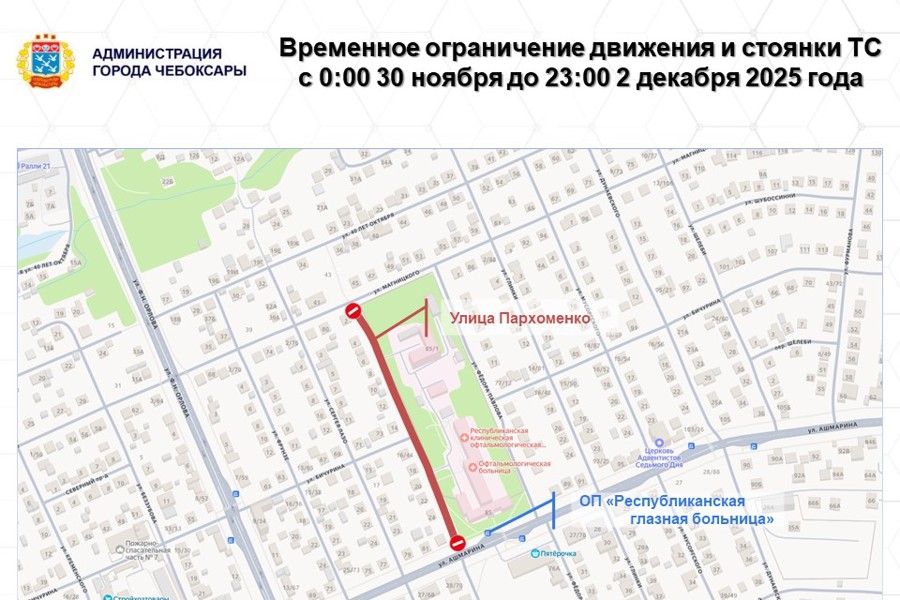 Внимание, ограничение движения по улице Пархоменко