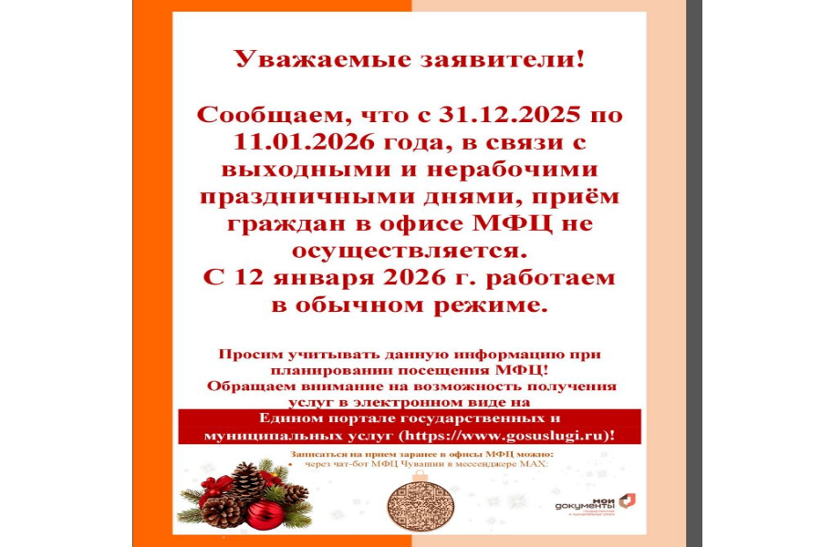 МФЦ Шемуршинского МО информирует