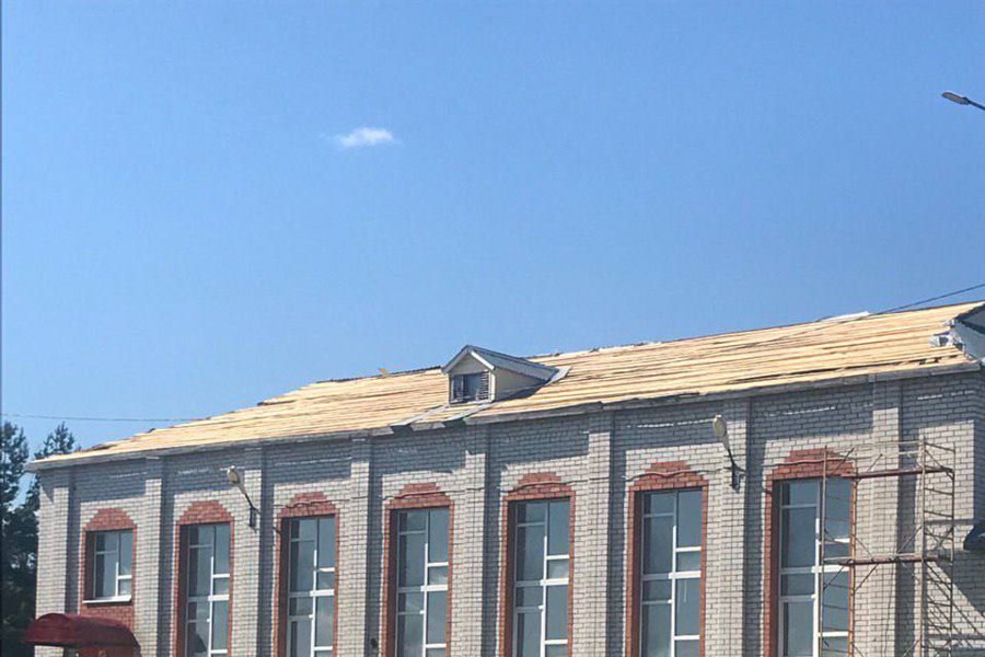 Строители приступили к выполнению аварийно – восстановительных работ здания Шоркасинской школы
