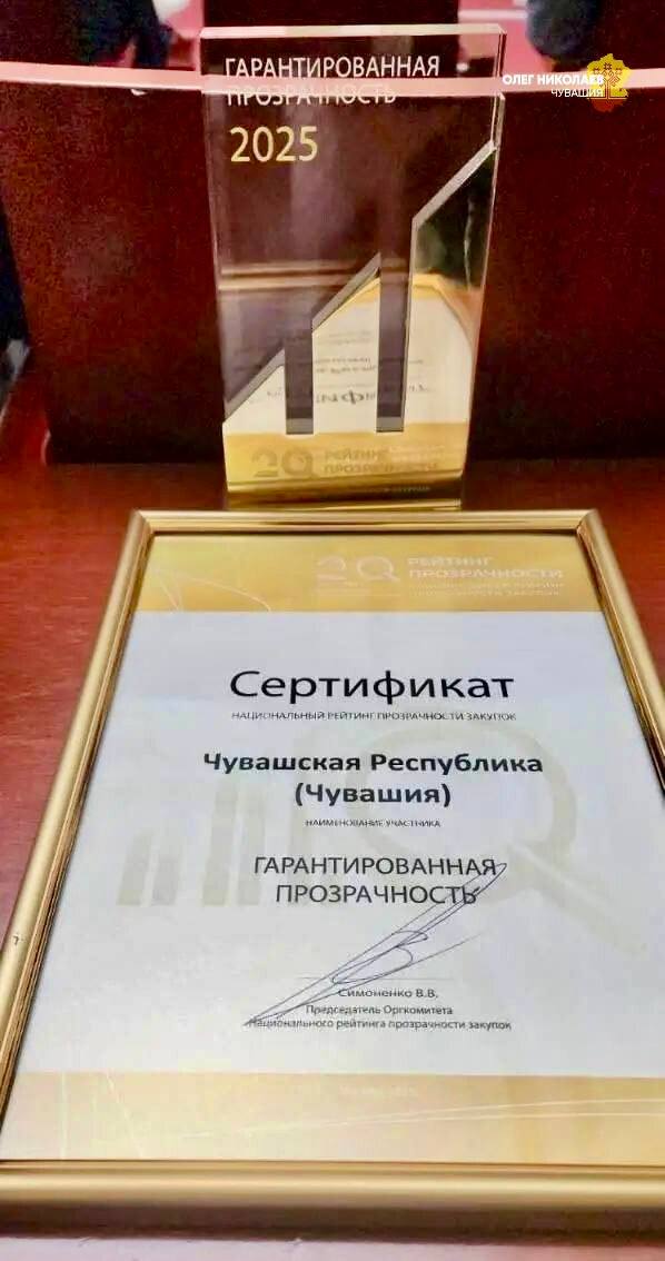 «Национальный рейтинг прозрачности закупок - 2025»: Чувашская Республика удостоилась 5-го места в категории «Гарантированная прозрачность»