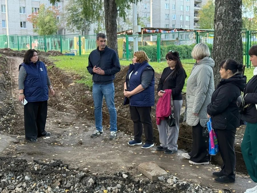 Ремонт тротуара между школой №19 и детским садом №151 в Чебоксарах