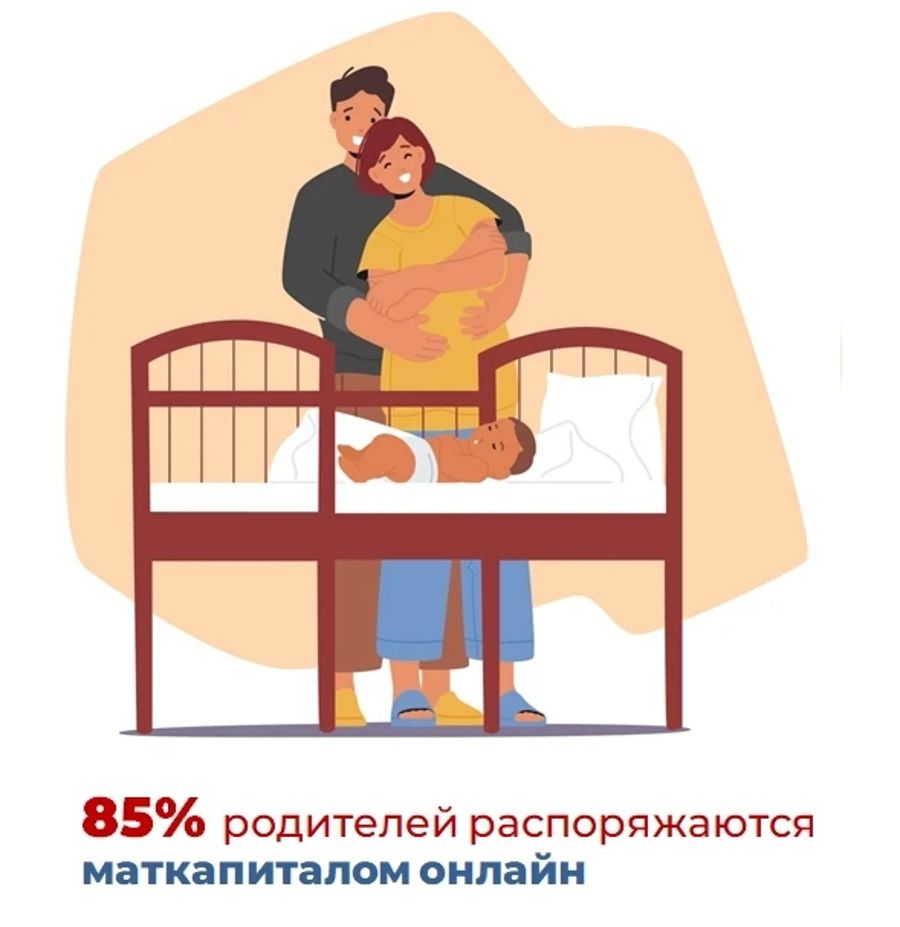 Большинство родителей распоряжается материнским капиталом от Соцфонда онлайн
