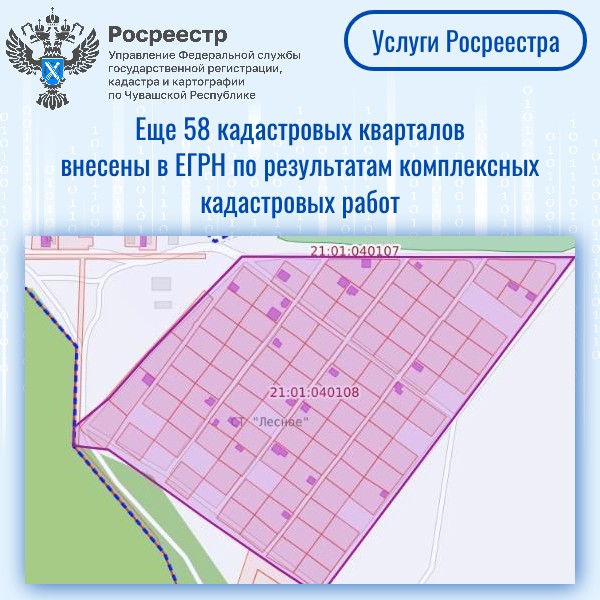 Еще 58 кадастровых кварталов внесли в ЕГРН по результатам ККР