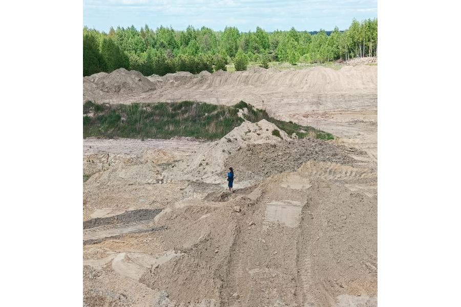 Проводится проверка незаконной добычи и реализации песка в особо крупном размере в Шумерлинском округе