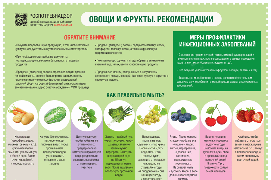 О рекомендациях, как правильно выбирать и мыть овощи и фрукты