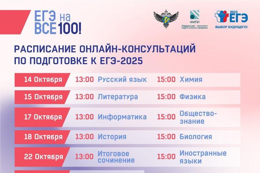 Стартует новый цикл онлайн-консультаций от разработчиков экзаменационных материалов ЕГЭ-2025