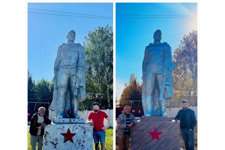 В городе Канаш произошло значимое событие — реставрация памятника солдату Алеше