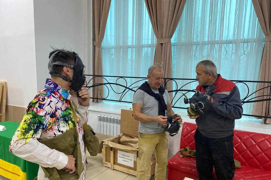 Командно-штабные учения по отработке мероприятий по защите и эвакуации с развертыванием пункта выдачи СИЗ и СЭП