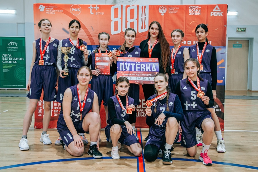 Женская команда баскетболистов Цивильской СОШ №1 - победитель регионального этапа ШБЛ «КЭС-БАСКЕТ»