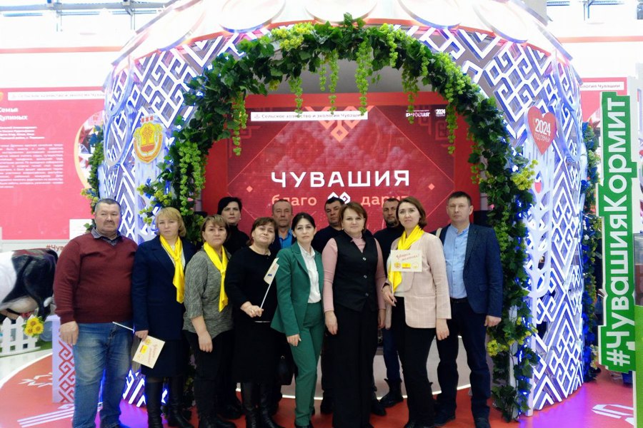 Представители агропромышленного комплекса Шемуршинского муниципального округа знакомятся с экспозицией на Международной выставке-форуме «Россия» на ВДНХ