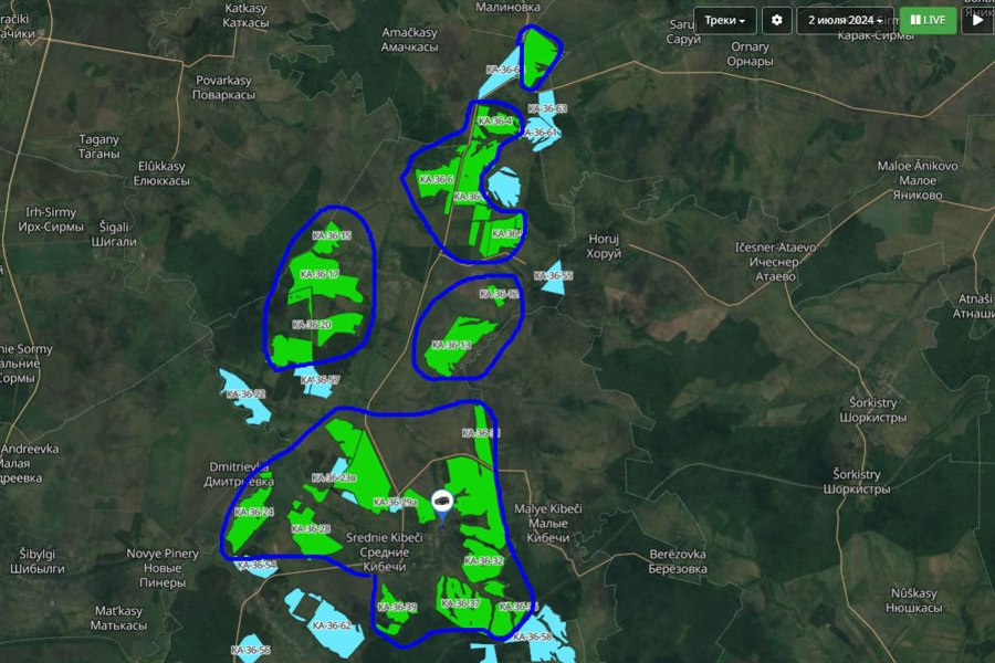 ООО Август-Кайбицы 02.07.2024 - 05.07.2024 продолжает обработку полей пестицидами