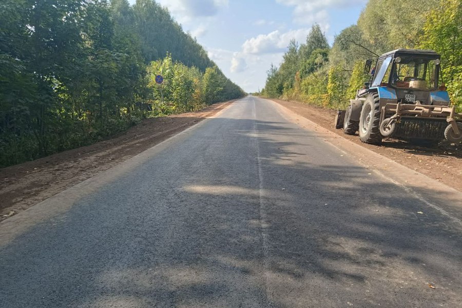 В Ядринском округе завершен ремонт участка местной дороги «Волга-Янымово-Медякасы-Сура»
