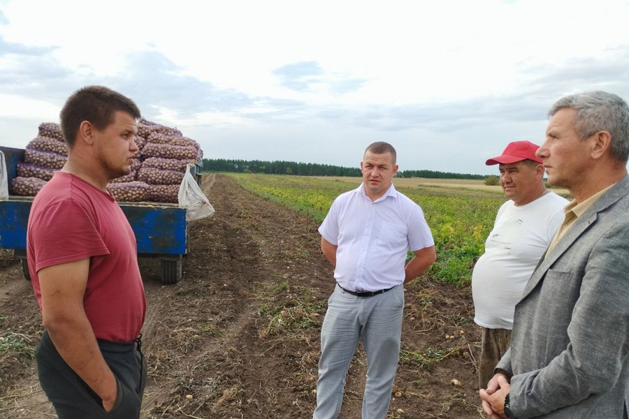 В. Шигильдеев ознакомился с ходом уборки урожая в Мусирминском сельском поселении